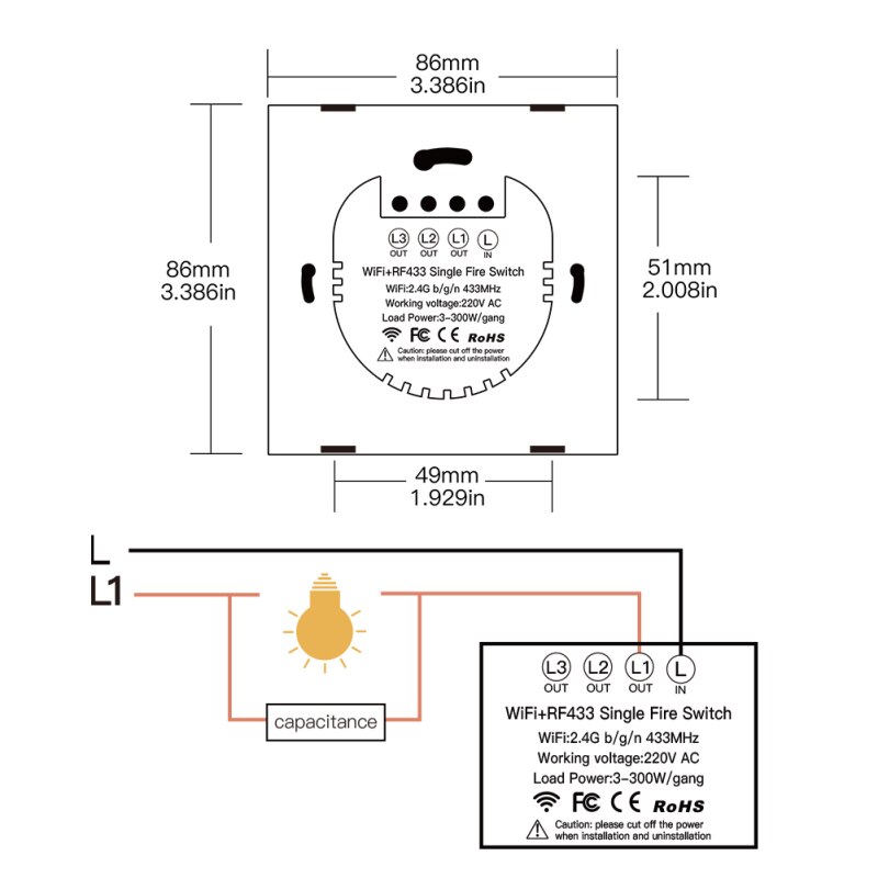 Wifi Smart Licht Wandschakelaar Touch Afstandsbediening Licht Werk W Alexa Google Uk