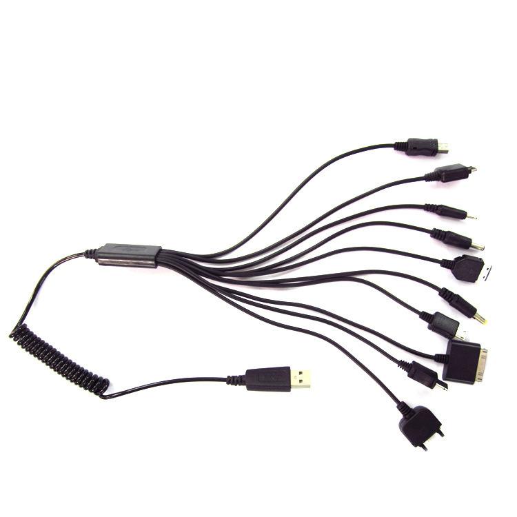 10-in-1 Multifunction USB Cable Multiple Equipment Universal Retractable Portable Usb Charging Cable for Nokia Motorola