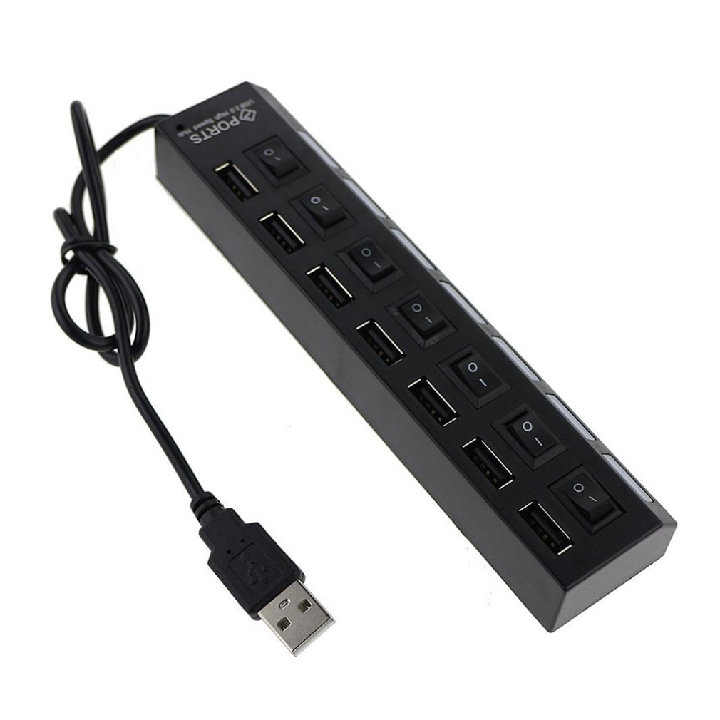 Multifunctional 7-port Switch Usb 2.0 Hub Hub One Drag Seven Hub Binding Solution U2hb19: Gray
