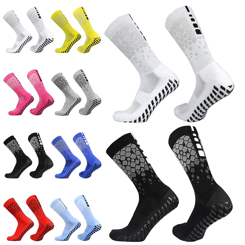2023 neue Männer Frauen FußBall Socken Waben Grafiken Atmungsaktive Sport Pfeil Silikon Anti Unterhose Griff FußBall Socken
