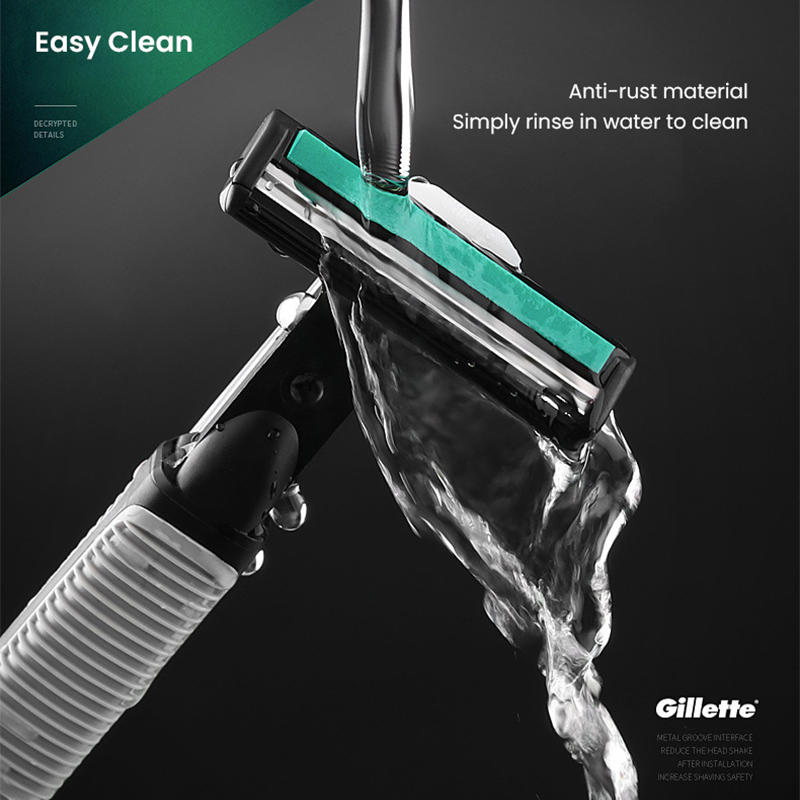 Gillette Vektor Rasierer mit Rasierköpfen, 2-lagige Klingen, manuelles Sicherheitsrasierer-einstellen, Haarentfernungsmaschine für Männer