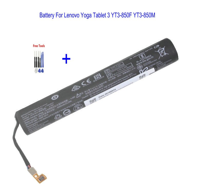 1X6200Mah L15D2K31 L15C2K31 Tablet Batterij Voor Lenovo Yoga 3-850M Yt3-850F YT3-850 YT3-850M YT3-850L + reparatie Gereedschap Kit: With Tool