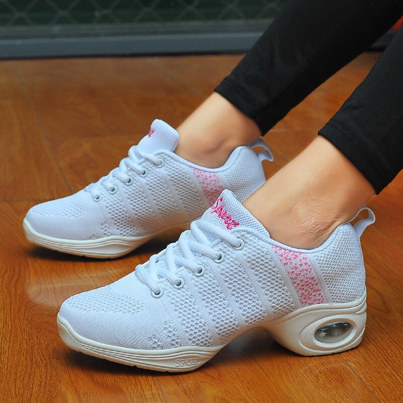 Dames dansschoenen jazz dansschoenen voor dames zomer mesh moderne dansschoenen dames dames sportschoenen 34-42: Wit / 4.5