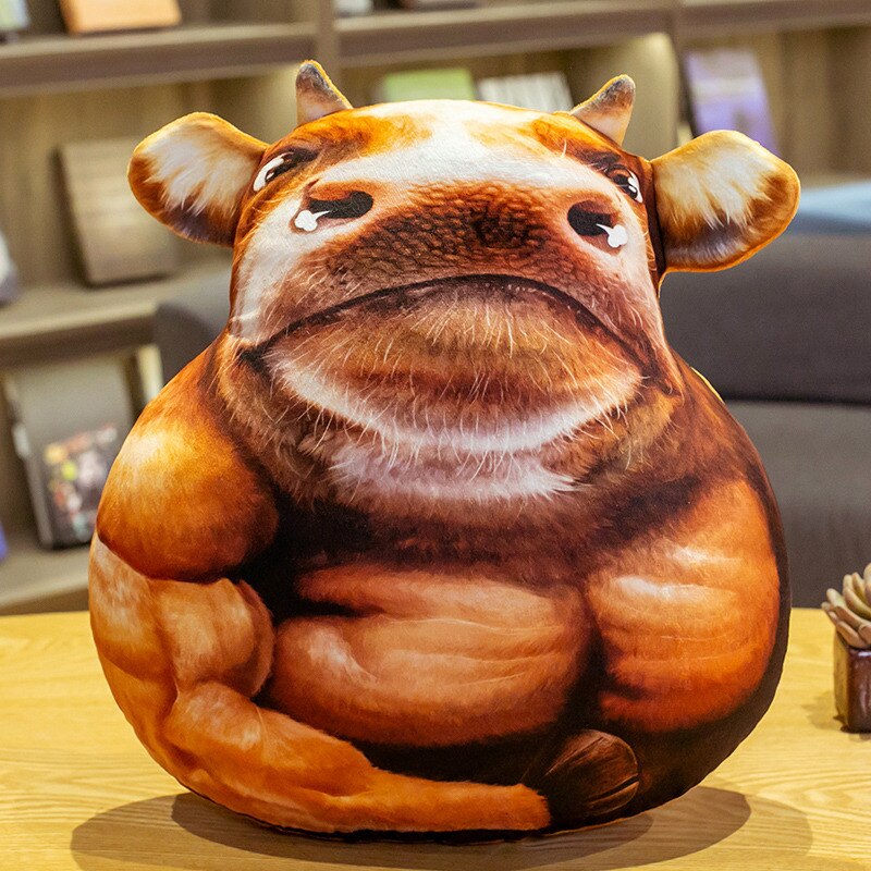 Maak vreemde parodie rundersimulatie kussen oud vee eet jong gras opschep kussen voor leunen leeftijdscategorie modelnummer vulling