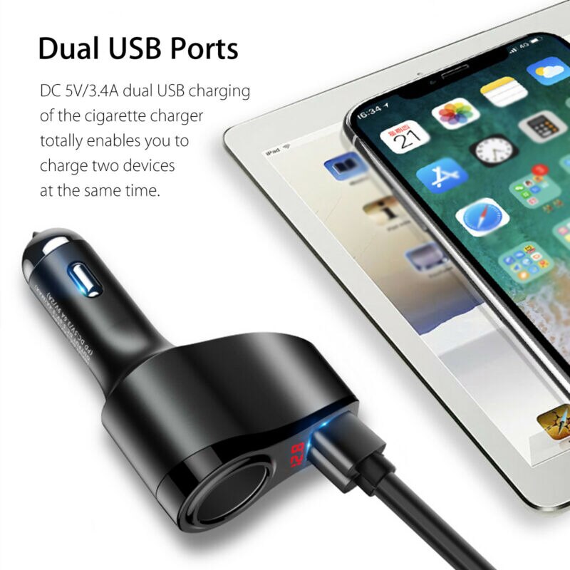 Usb C Auto-oplader Sigarettenaansteker Splitter Adapter Type C Multi Power