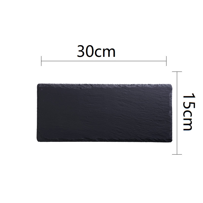Black Natural Stone Plate Cutting Board Steak Posing Ornaments Photography Decoration Sushi Food Photo Background Shooting Props: ORANGE RED
