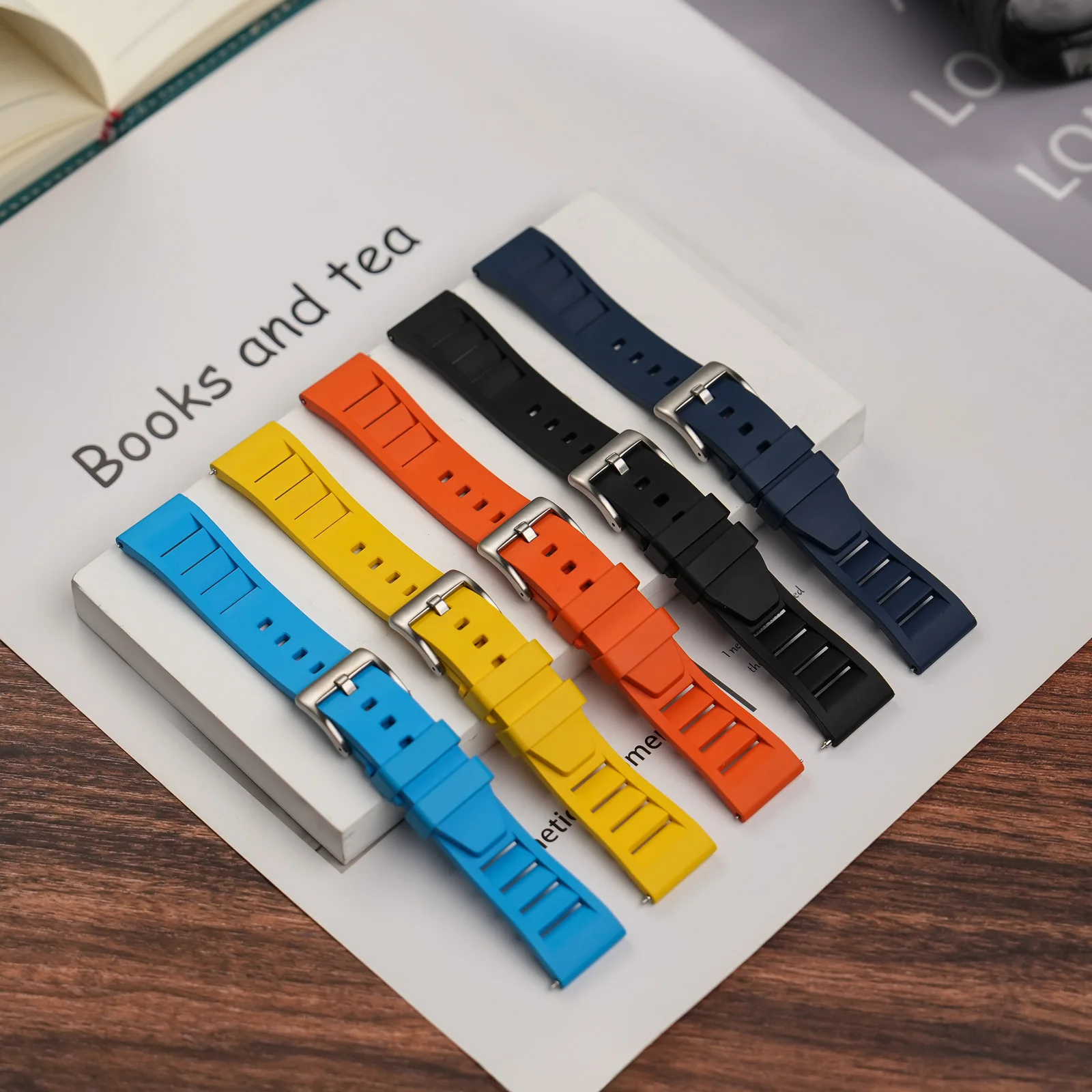 Watchdives 20Mm 22Mm Horlogeband Fkm Fluor Rubber Met Snelle Afgifte Van Zachte Comfortabele Slijtvaste Premium Fluorrubber Horlogeband