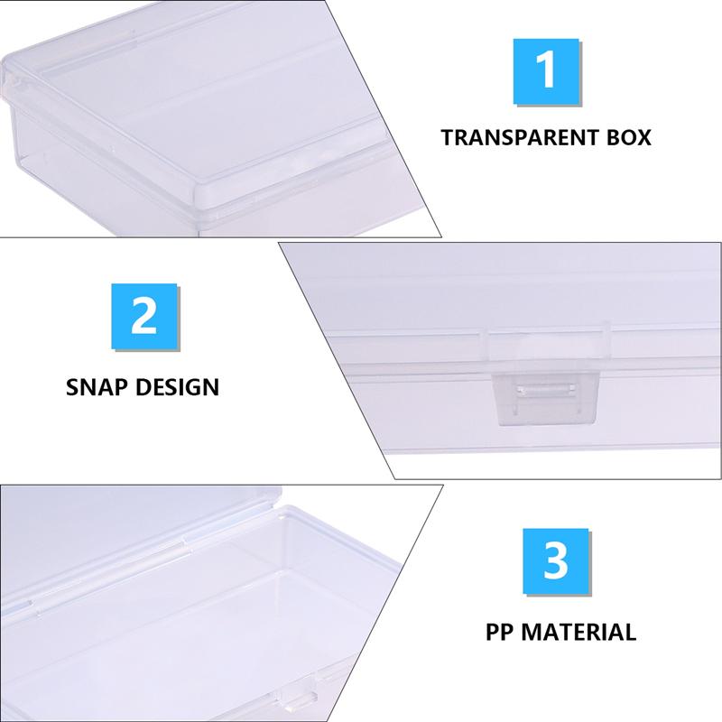 6pcs Clear Plastic Containers Box Transparent Case Tool Box Useful Package Container Storage Box For Home Bedroom Shop