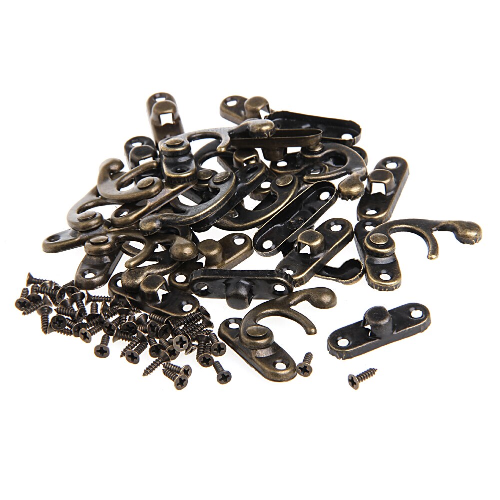 12X Antique Decorative Jewelry Wine Wooden Box Hasp Latch Hook + Screws