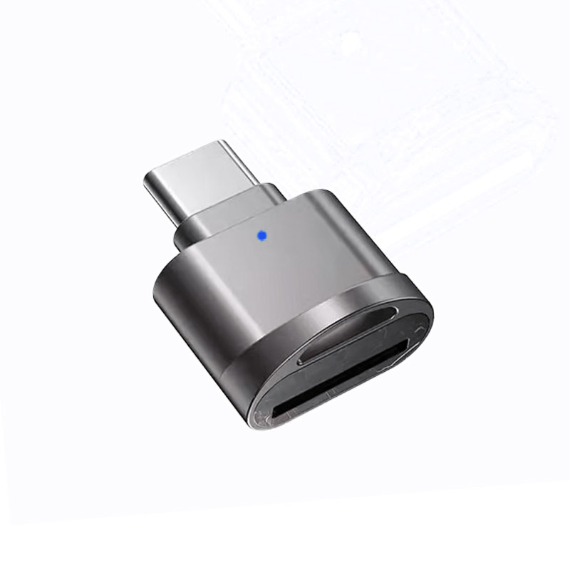 USB C TF Card Reader, Portable OTG Card Adapter for Android Phone, Camera, Laptop, Mini Metal Type-C Card Reader: grey