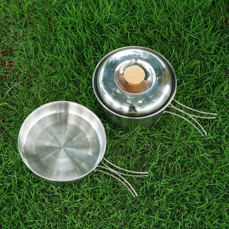 Outdoor Kookgerei Camping Pot Vouwen Servies Cup Met Deksel Opvouwbare Handvat Toerisme Servies