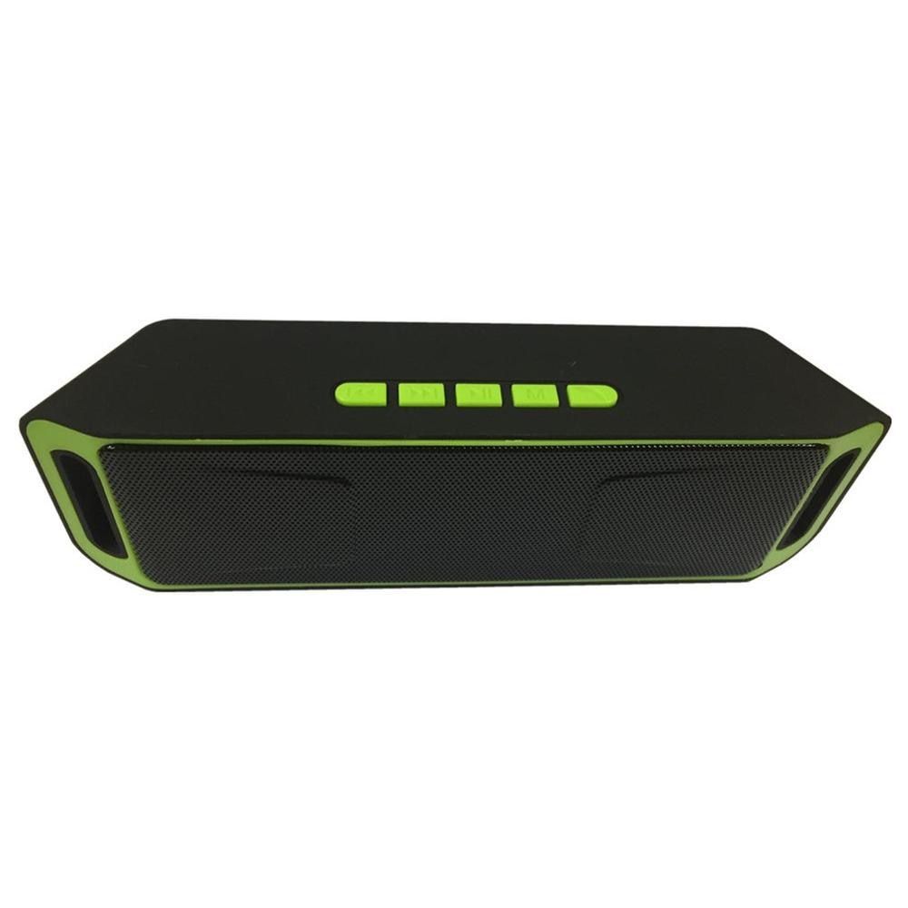 Altavoz Subwoofer doble para coche al aire libre inalámbrico estéreo impermeable USB/TF/Aux FM función de llamada de avisos de voz: green