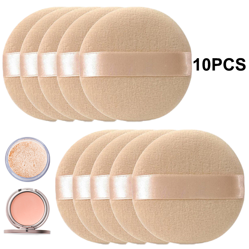 10pcs Round Shape Facial Face Body Powder Foundation Puff Portable Soft Cosmetic Puff Makeup Foundation Sponge Lot: 10pcs