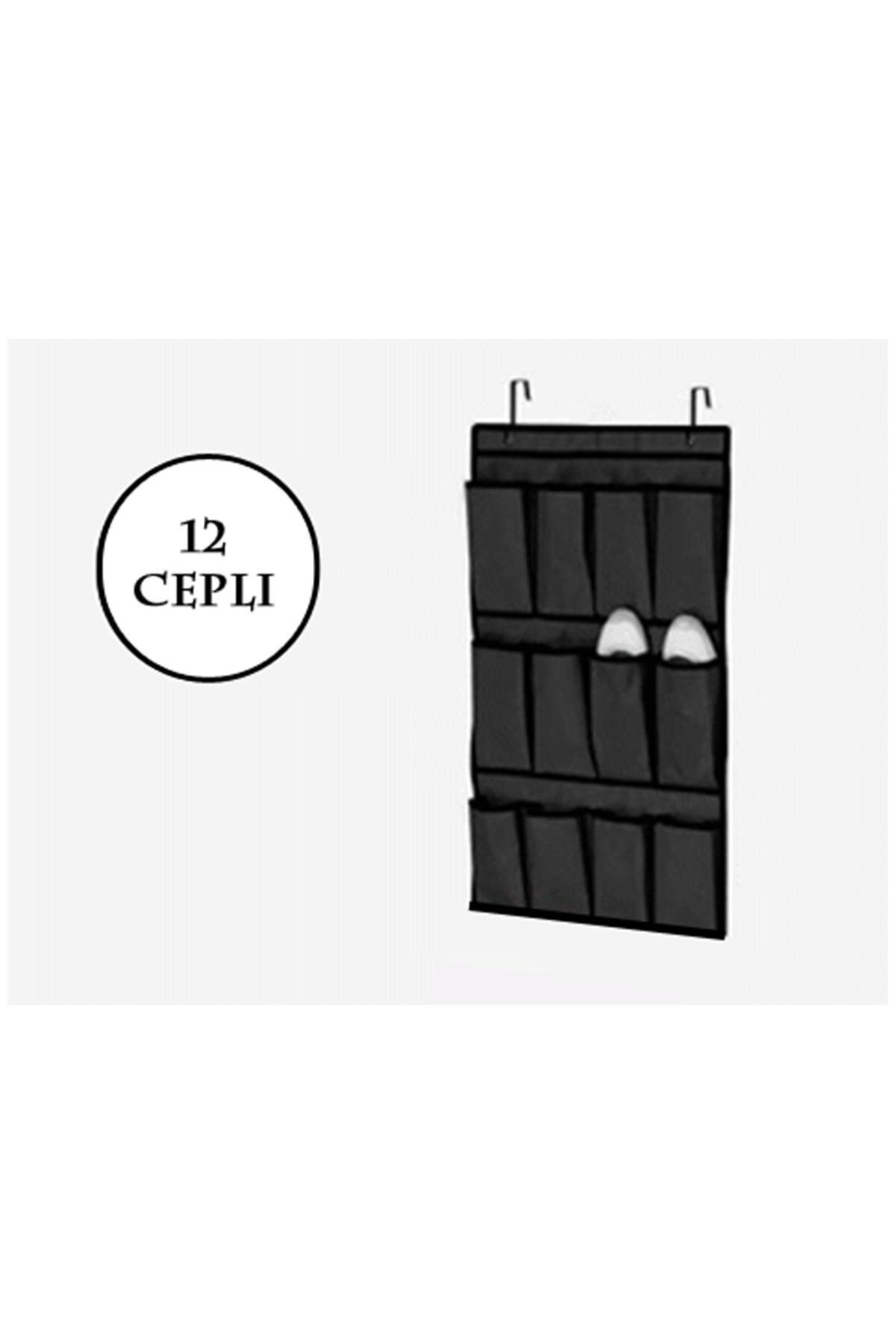 Organizador multiusos para puerta trasera, 12 bolsillos, negro