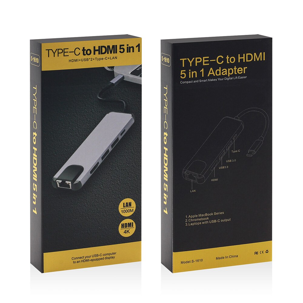 Usb c ethernet adapter usb hub converter 4k hdmi typ  c 3.0 usb till  rj45 lan nätverkskort för macbook usb ethernet switch