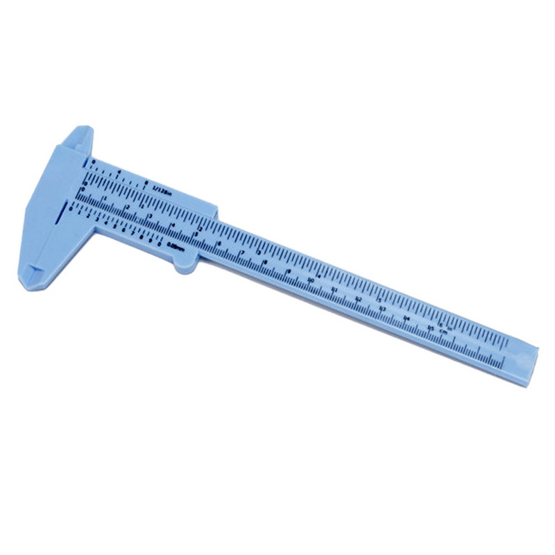 Calibre Vernier plástico micrómetro diario de la herramienta 150mm blanco Mini Calibre Vernier plástico de corredera medida herramienta gobernante: Azul
