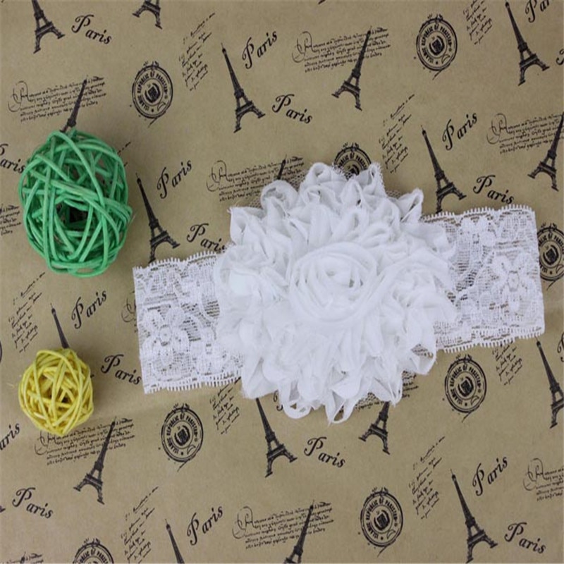 Brand and elastik ribbons white first walker head band set Lace Flower Hair Band Headband haarbanden #