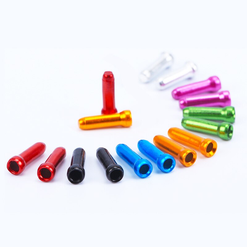 Risk 10pcs Aluminum Bicycle Brake Shifting Cable End Cap Ultralight 7 Colors Bike Brake Derailleur Line Cap Cables Cover
