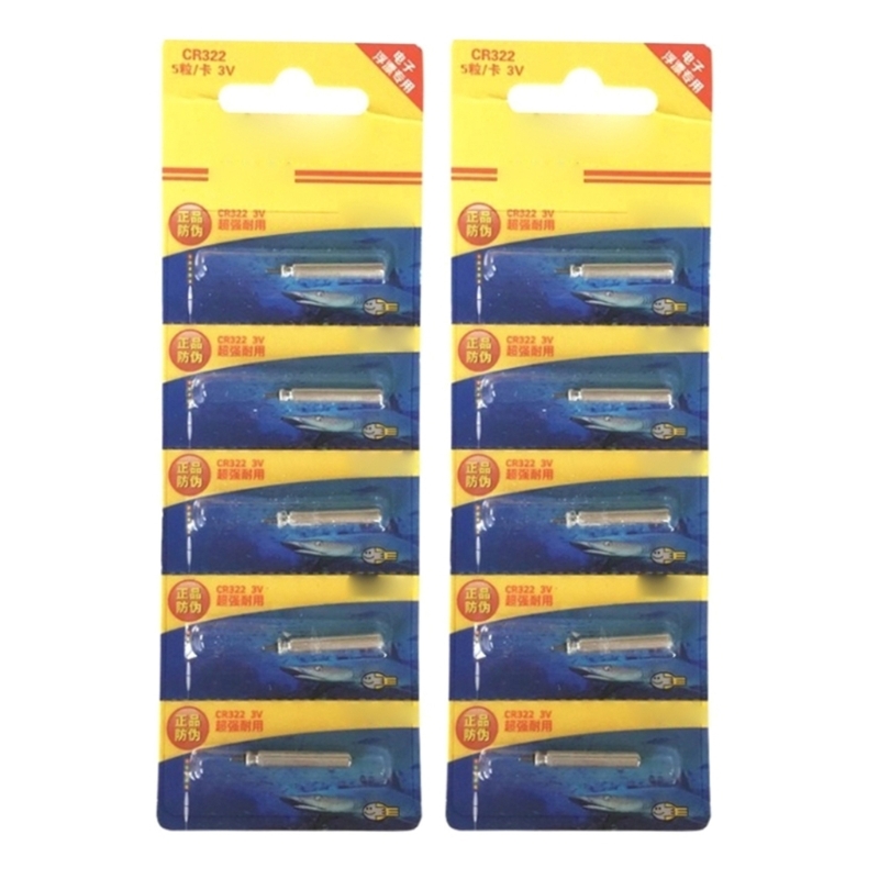 10/15/20Pcs Set CR322 Batterien Nacht Angeln Schwimmt Batterie 3V Pin Lithium-Batterie Elektronische angeln Zubehör: Gold