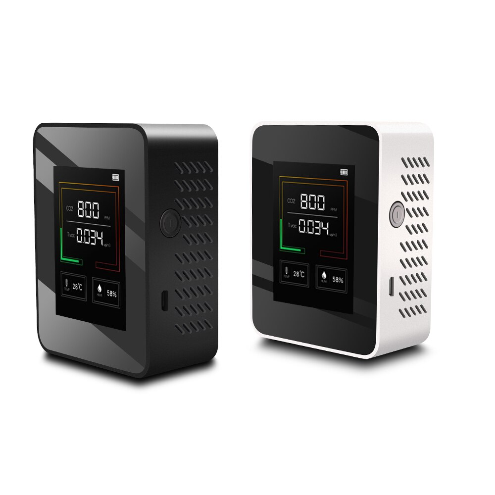 5 in1 Indoor Air Monitor Lcd Digital co2 Air Meters Real Time Intelligent Air Sensor Tester co2 Detector