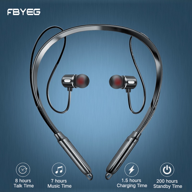 FBYEG C10 BC10 sans fil Bluetooth écouteur stéréo casque Sport Bluetooth casque écouteurs magnétique écouteur avec Microphone pour téléphone