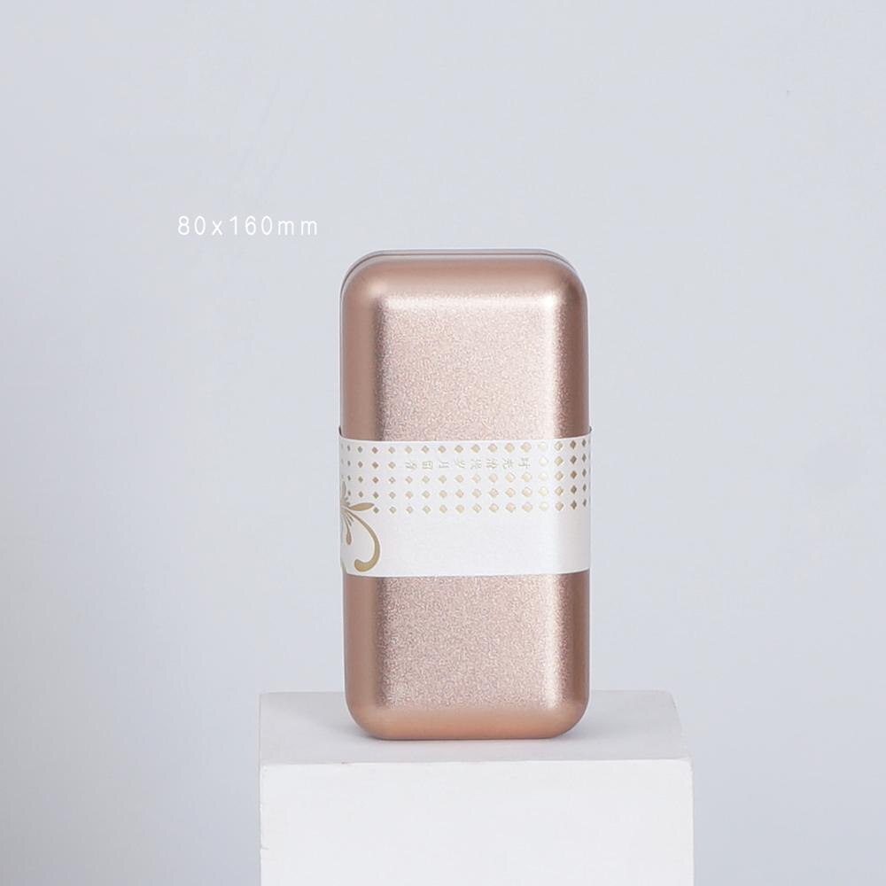 6 pièces/lot général Pu Er thé scellé boîte en fer blanc boîte d'emballage de thé vide caisse de nourriture pour cuisine impression café poudre organisateur de stockage: Gold color M 6pcs