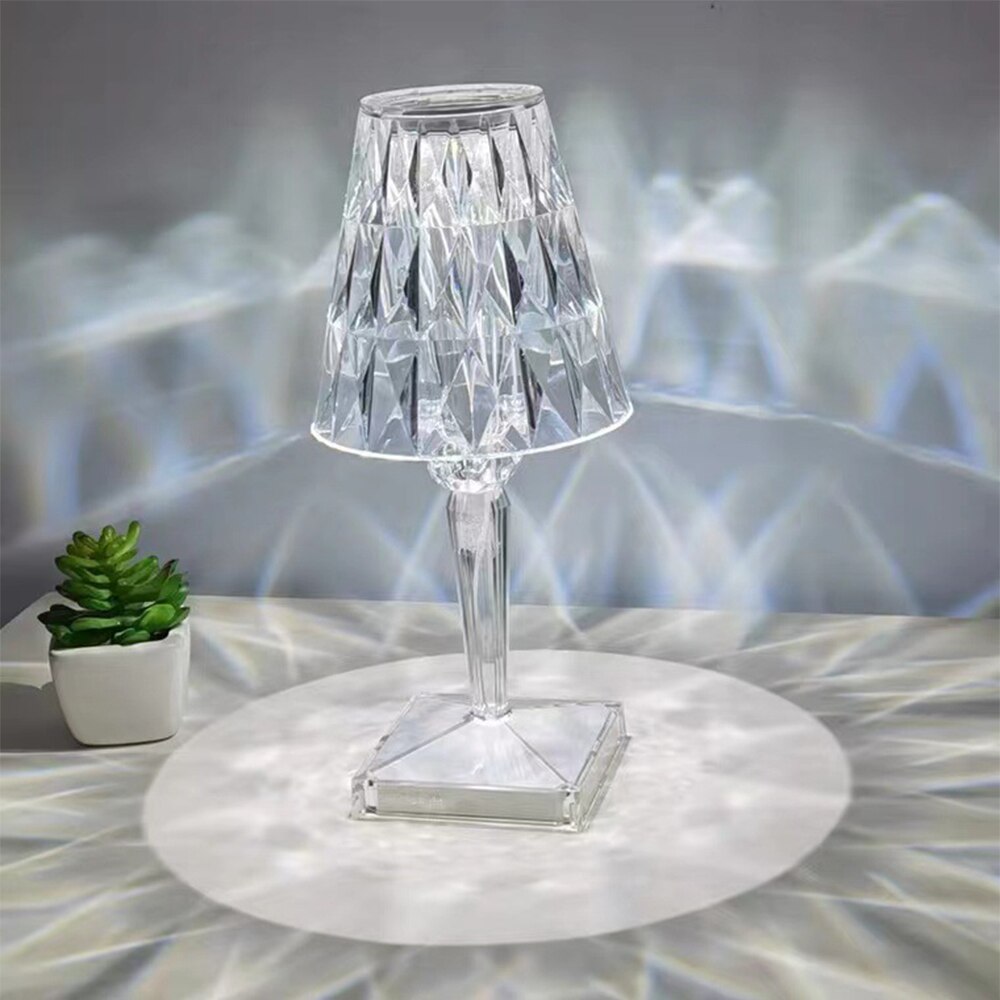 Touch Sensor Diamond Table Lamp Bar Bedroom Bedside Coffee Crystal Led Table Lamp Night Light Acrylic Decorative Lamp