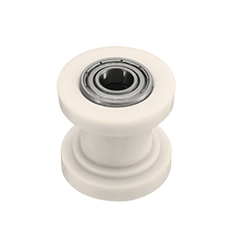 Polea de cadena para motocicleta, rodillo tensor de guía de rueda de 10mm, accesorios de motocicleta: Blanco