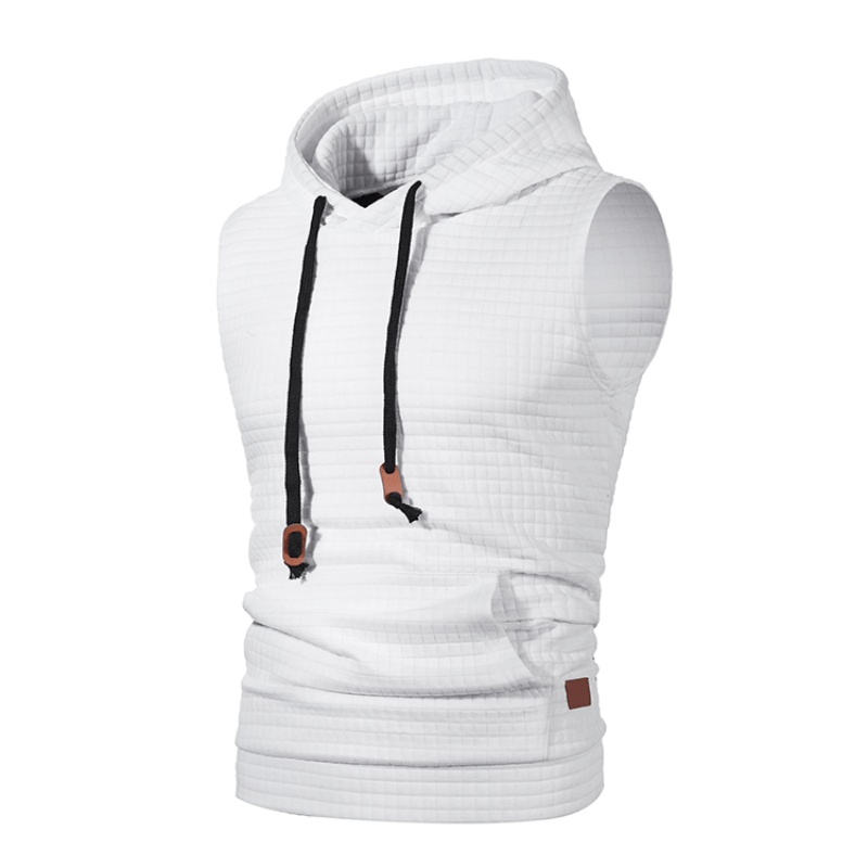 Mouwloze herenhoodies Mode Casual sweatshirt met rits en capuchon Heren bodybuilding tanktop sportief shirt vest vest gym: 4XL / GRIJS
