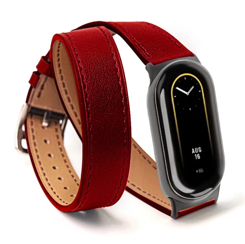 For Mi Band 8 Strap Leather band For Xiaomi Mi Band 9 Wrist Strap Correa Watch Replacement Miband 8 NFC Sports Bracelet Pulseira