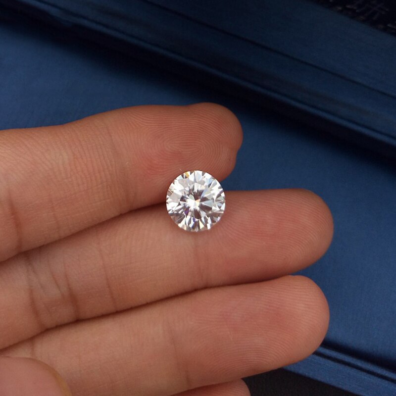 5Pcs 6.5Mm Gh Kleur Moissanite 1ct Losse Stenen Ronde Briljant Geslepen VVS1 Uitstekende Cut Test Positieve totaal
