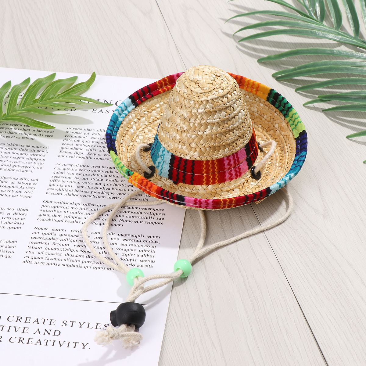 1pc justerbare flerfarvede trim sjovt hundekostume sombrero hat mexicanske festartikler til hunde festdekoration sommer