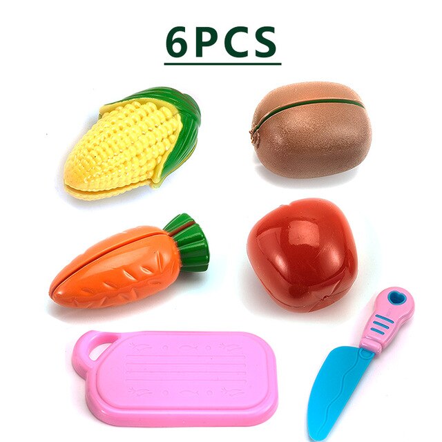 10 PCS Pretend Play Plastic Voedsel Speelgoed Snijden Fruit Groente Voedsel Pretend Play Kinderen Voor Kinderen: green