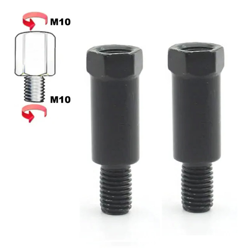 1 paio di adattatori per specchietti retrovisori moto neri argento più lunghi M8 8mm in senso orario anti-orario destra sinistra vite di cambio filettatura: Champagne