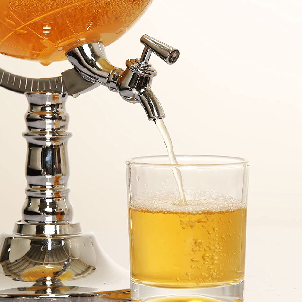 3,5 L Globus Wein Whiskey Dekanter Alkohol Spender Glas Bahre Schnaps Spender Sieb Getränke Händler Ausgießer mit Wasserhahn