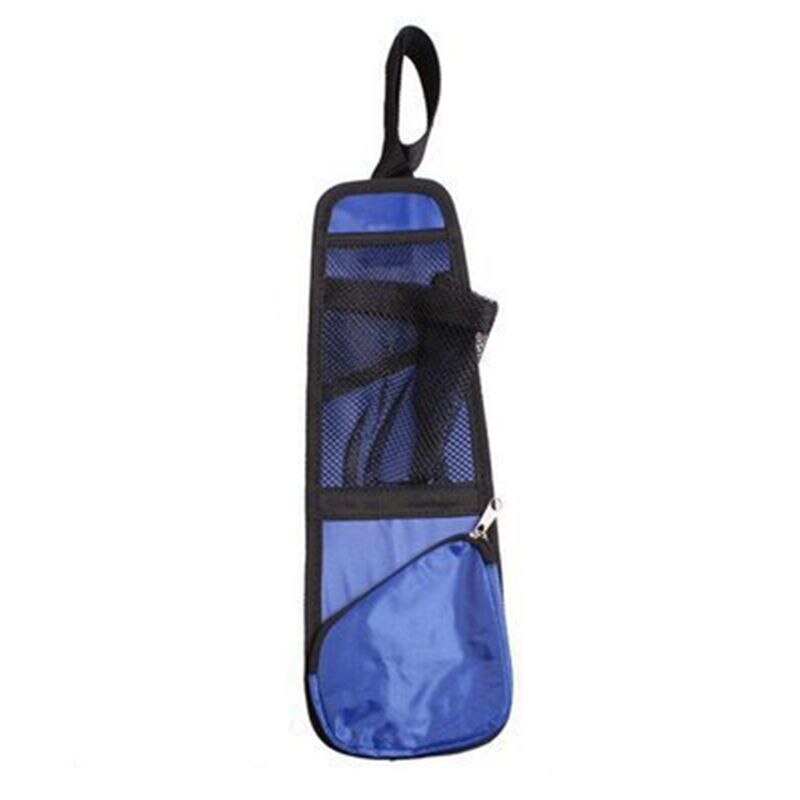 Waterproof Material Auto Car Side Seat Pocket Organiser Tidy Accessory Storage Collector Hang Bag Pouch Cup Holder: blue