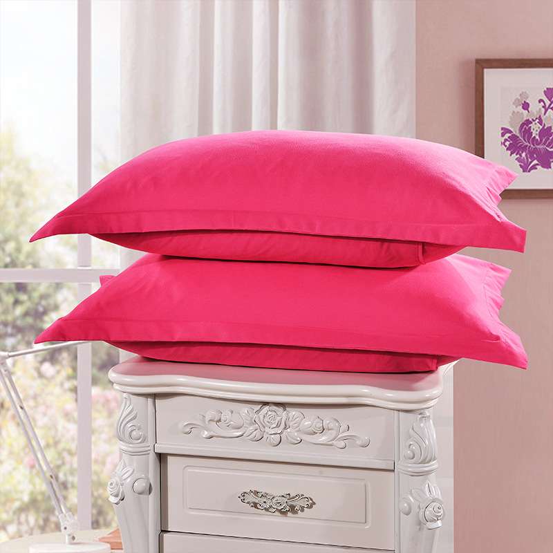 Vaaleansininen väri tyynyliina yksivärinen 100%  polyesteri tyynyliinat lyhyt tyylinen tyynynpäällinen 1 kpl 48cm*74cm xf336-8: Ruusunpunainen