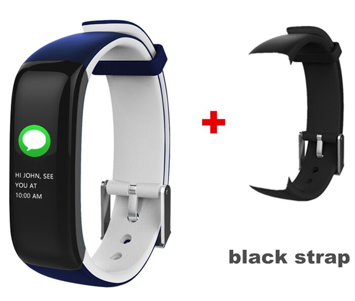 P1 Plus Smart Wristband Color Heart Rate Blood Pressure Monitor IP67 Waterproof H1 Fitness Bracelet sport tracker band: white and black
