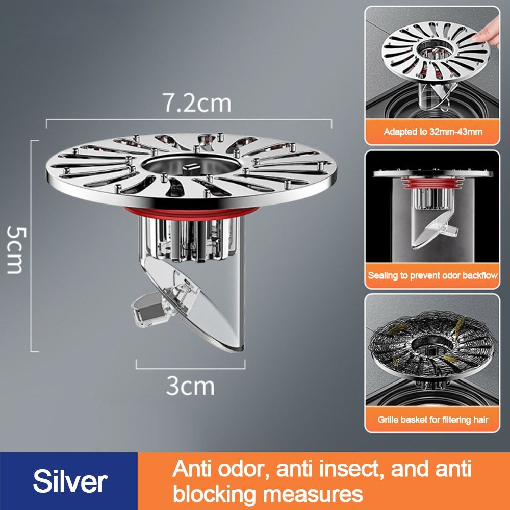 Núcleo de drenaje de piso Universal antiolor, tapón de colador de alcantarillado, filtro de drenaje de lavabo extraíble, accesorios de cocina y baño: Rojo