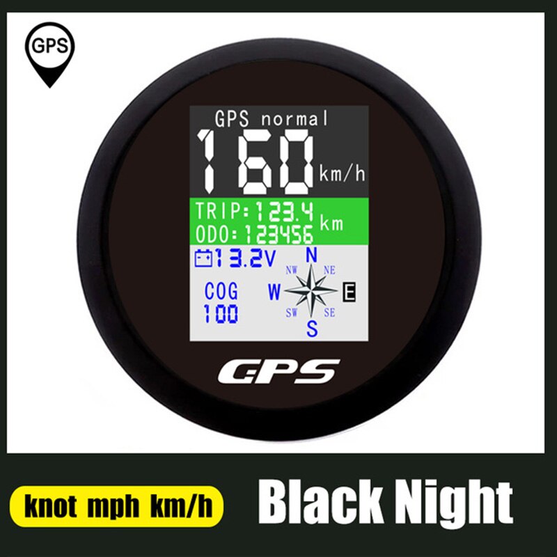 85mm GPS Tachometer Kilometerzähler Einstellbare Reise ODO COG Voltmeter TFT Bildschirm Geschwindigkeit Messgeräte Für Motor Yacht Boot Auto Außenbordmotor: Elfenbein