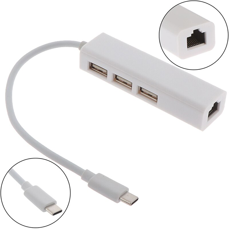 USB-C adaptateur ethernet 3 USB C hub vers ethernet rj45 lan adaptateur carte réseau