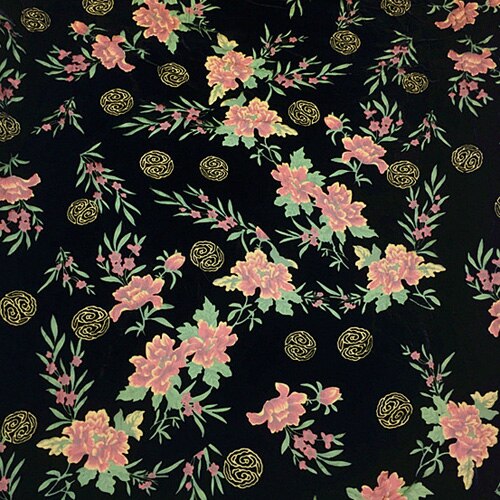 floral skrive ut silke fløyelsstoff bunnen er leie silkestoff, svl 008