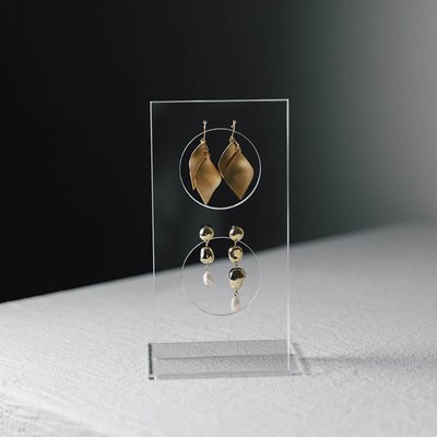 Eenvoudige sieradendisplay van helder acryl, oorbellenstandaard, verticale houder, oorstekers, piercings, opslag, showrek, fotografie-rekwisieten: Transparante m
