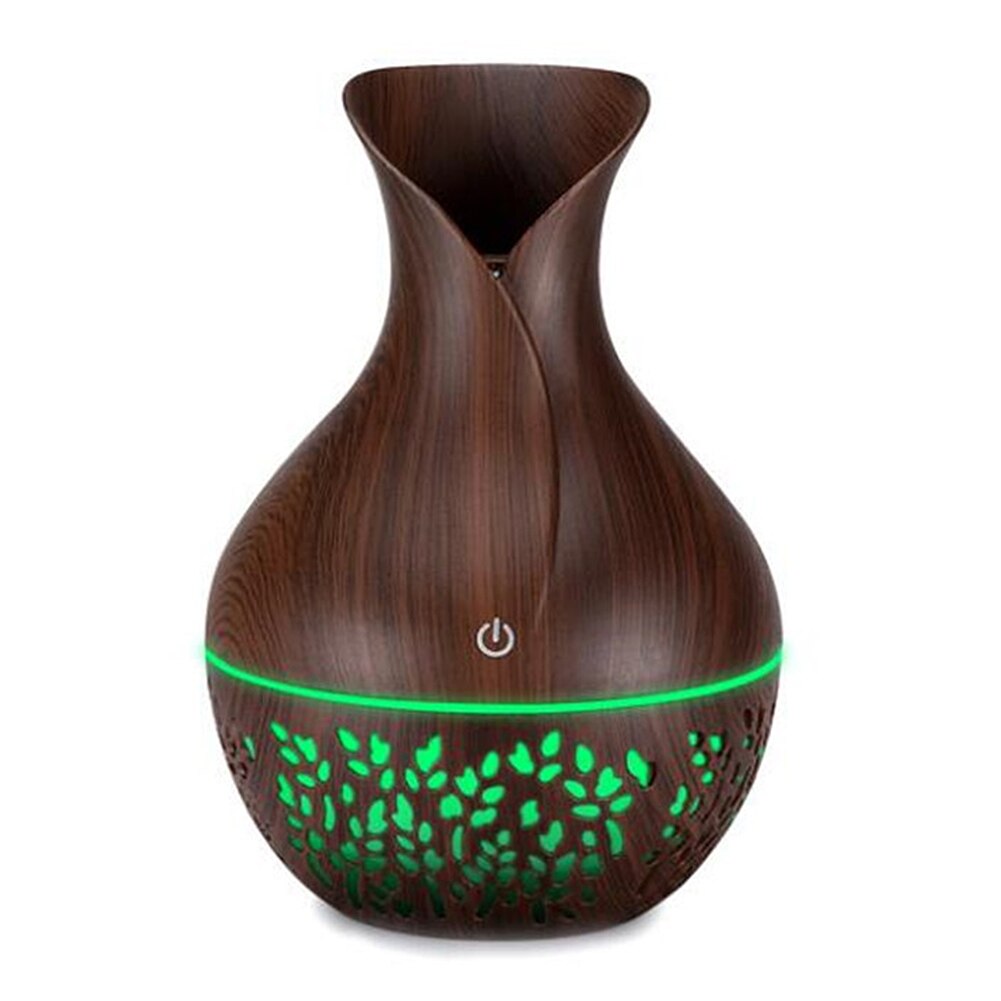 Öljykostutin 1pc led-aromaterapia-sumukoneella huoneen tuoksu sumutin usb sähköinen puunjyvä maljakko aromihajotin: Monivärinen  a4