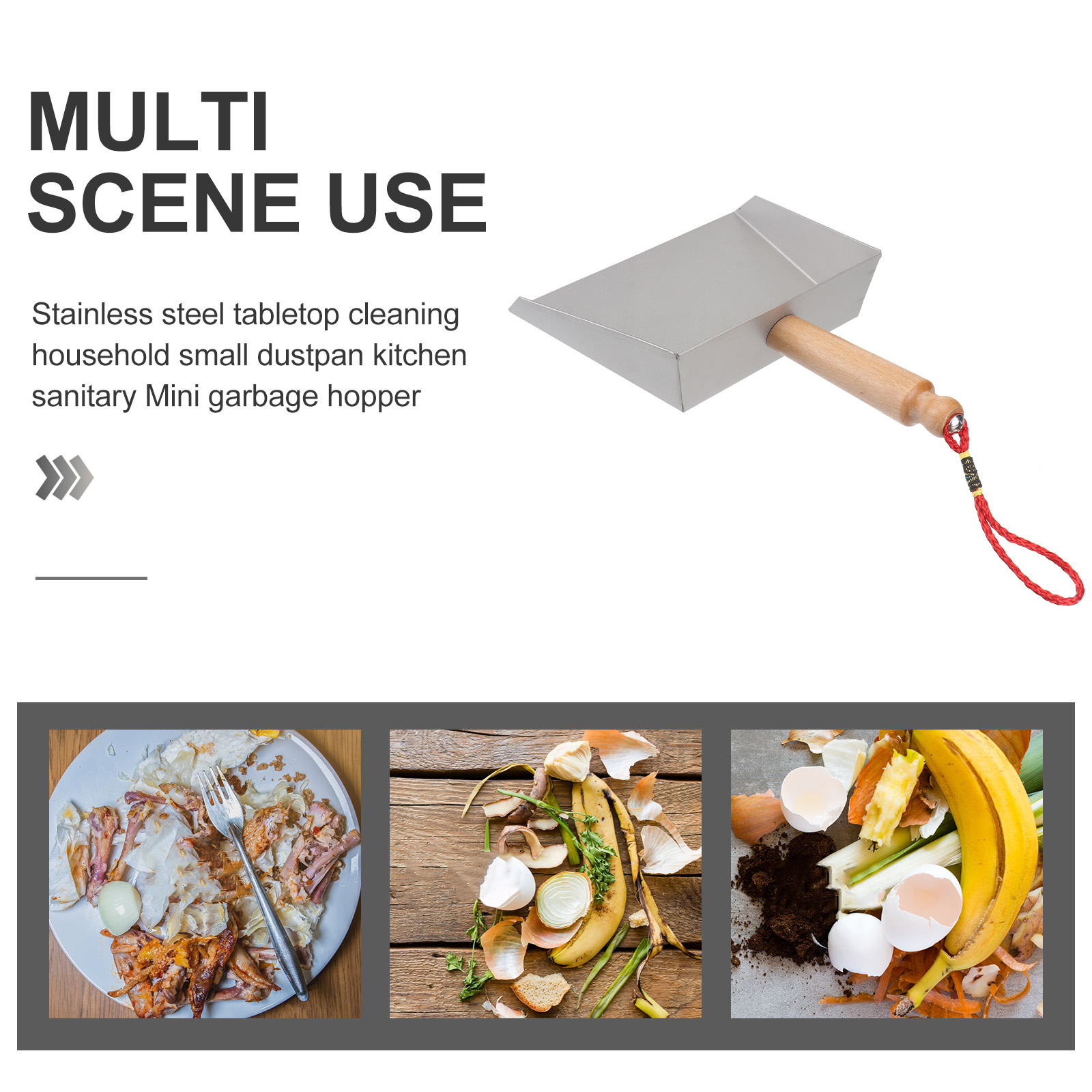 1Pc Rvs Stof Pan Tafelblad Stoffer Tafelblad Schoonmaken Tool (Zilver)