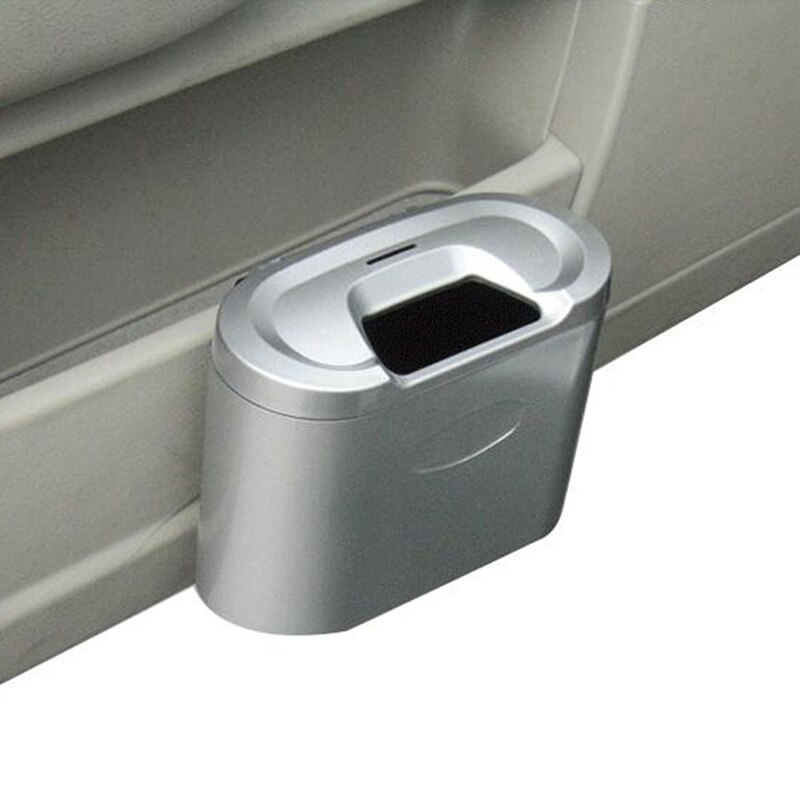 Car Trash Bin Cans Folding Garbage Dust Holder Rubbish Cases Car Organizer Storage Bag Seat Waste Container Car Interior: Silver