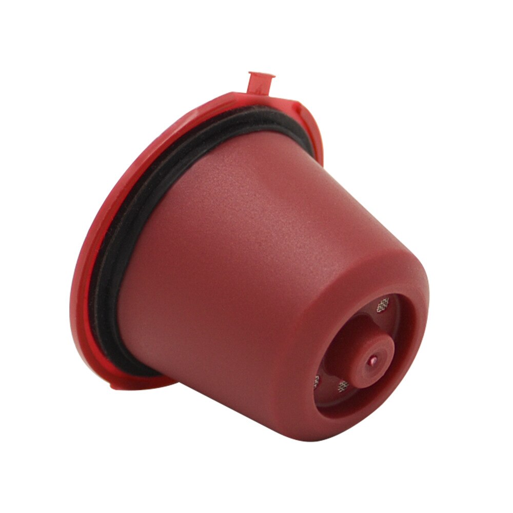 1PC Nespresso Refillable Reusable Nespresso Coffee Capsule 20ML Filters Reutilisable Coffee Capsule Nespresso Cups Spoon Brush: red