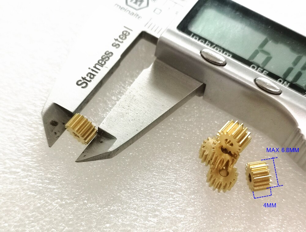 10X 0.4M 15T Kleine Mini Koper Gear 1.98 2 Mm Diameter Voor Speelgoed Auto Rc Vliegtuigen Gear