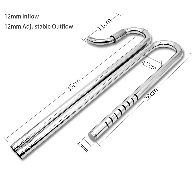 Akwarium ze stali nierdzewnej w stylu ADA odpływ wypływowy rura liliowa ze skimmerem powierzchniowym