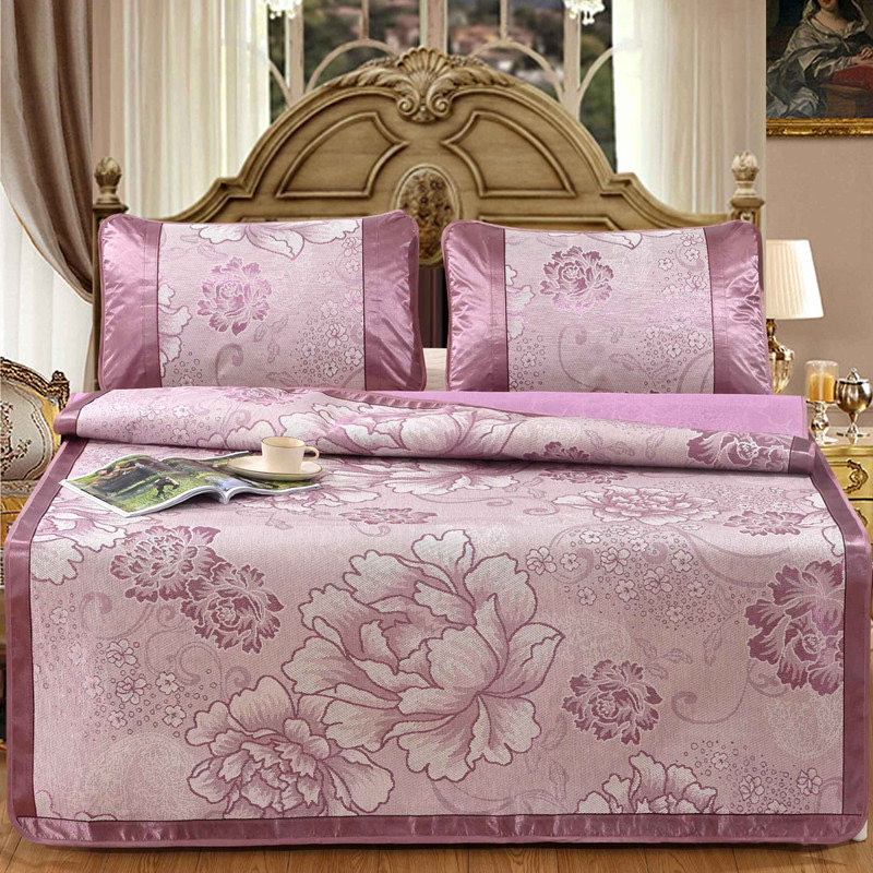 3 st/set sommaris siden liggunderlag cool bekvämt lakan örngott kit hemtextil madrass jacquard vikbar dyna: C / 150 x 195cm 3 st